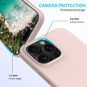 For iPhone 16 Pro Max Solid Color Silicone Phone Case(Sand Pink)