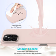 For iPhone 16 Pro Max Solid Color Silicone Phone Case(Sand Pink)