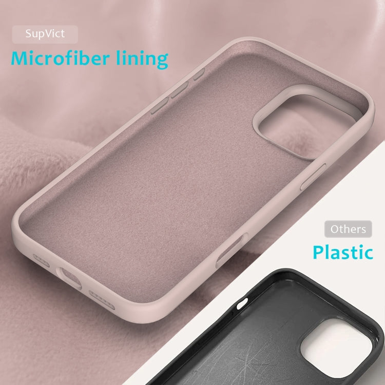 For iPhone 16 Pro Max Solid Color Silicone Phone Case(Sand Pink)