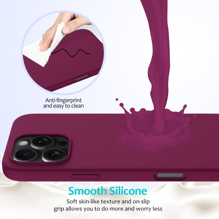 For iPhone 16 Pro Max Solid Color Silicone Phone Case(Violet)