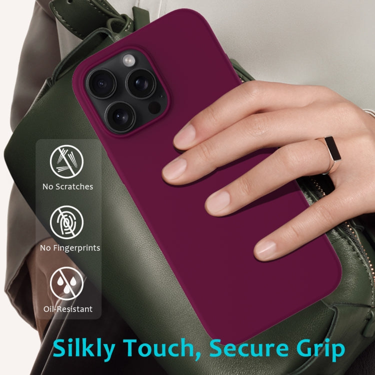 For iPhone 16 Pro Max Solid Color Silicone Phone Case(Violet)