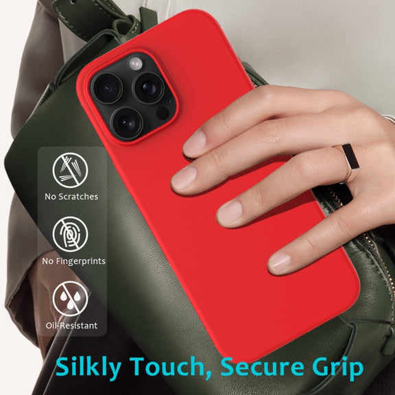 For iPhone 16 Pro Solid Color Silicone Phone Case(Red)