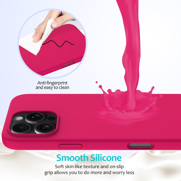 For iPhone 16 Pro Solid Color Silicone Phone Case(Rose Red)