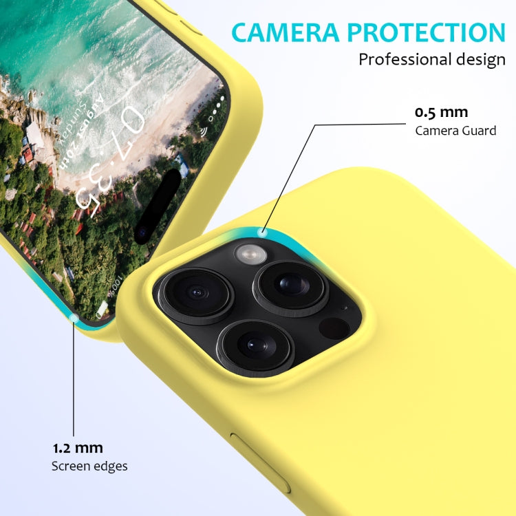 For iPhone 16 Pro Solid Color Silicone Phone Case(Lemon Yellow)