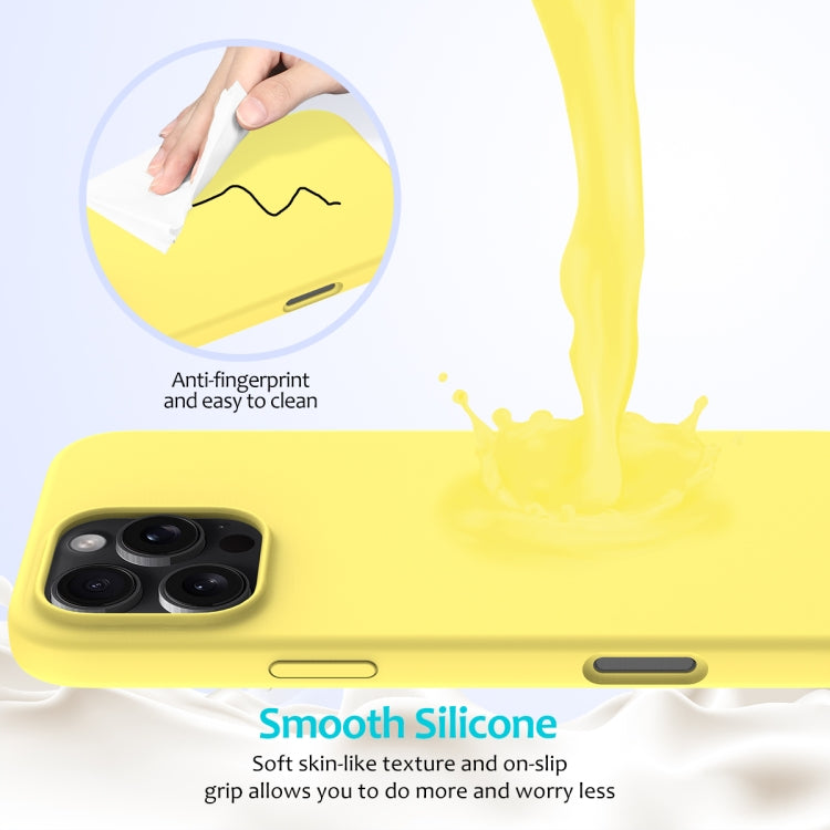 For iPhone 16 Pro Solid Color Silicone Phone Case(Lemon Yellow)