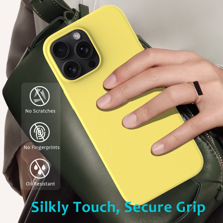 For iPhone 16 Pro Solid Color Silicone Phone Case(Lemon Yellow)