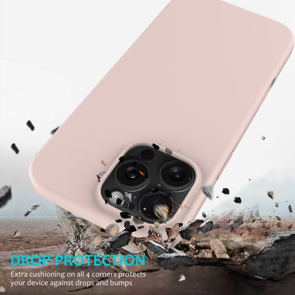 For iPhone 16 Pro Solid Color Silicone Phone Case(Sand Pink)