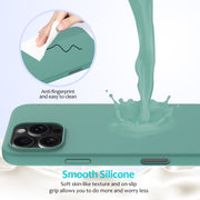 For iPhone 16 Pro Solid Color Silicone Phone Case(Pine Needle Green)