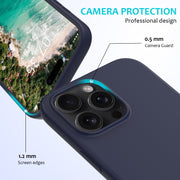For iPhone 16 Pro Solid Color Silicone Phone Case(Midnight Blue)