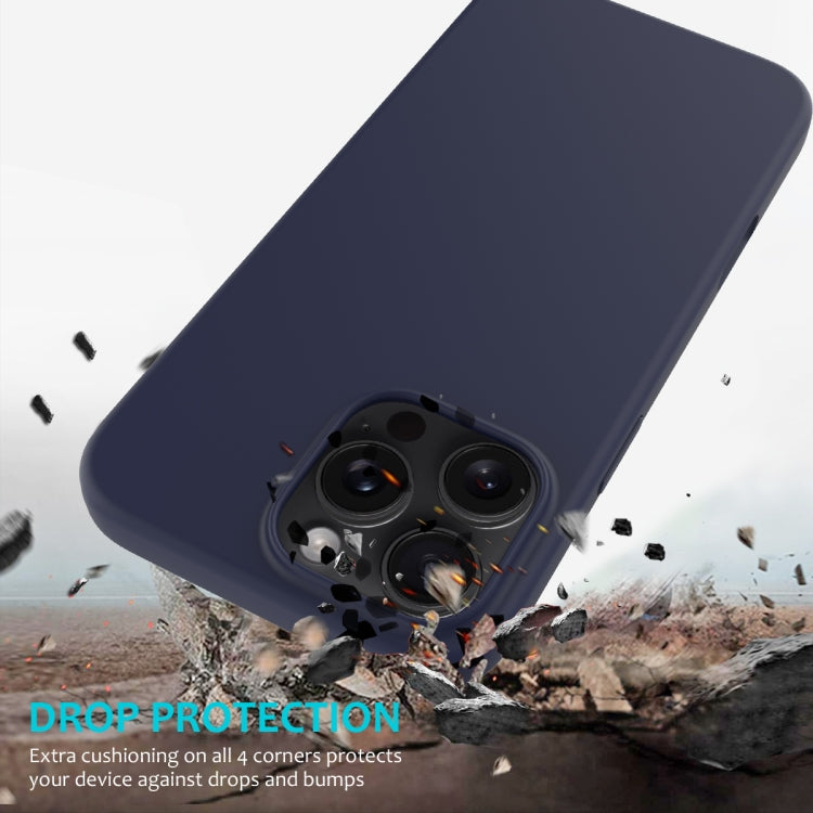 For iPhone 16 Pro Solid Color Silicone Phone Case(Midnight Blue)