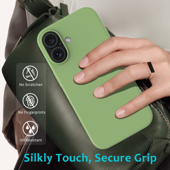 For iPhone 16 Plus Solid Color Silicone Phone Case(Mint Green)