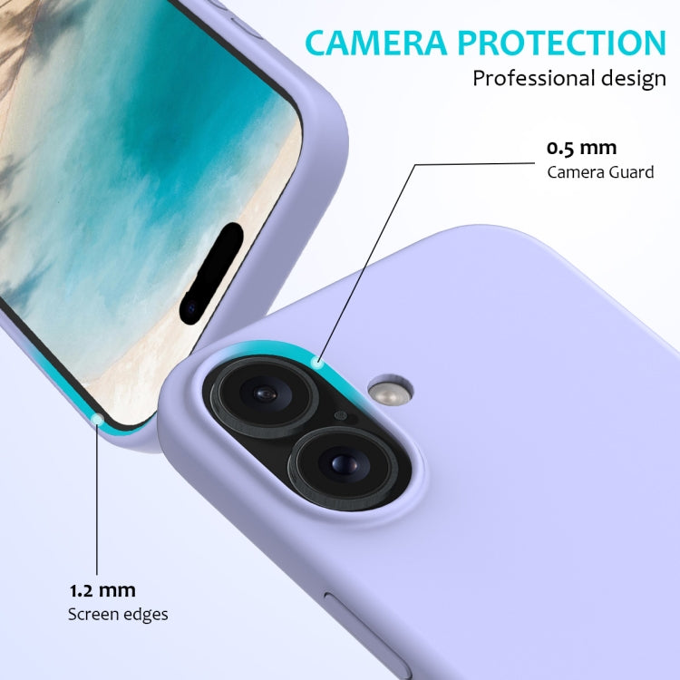 For iPhone 16 Plus Solid Color Silicone Phone Case(Purple)
