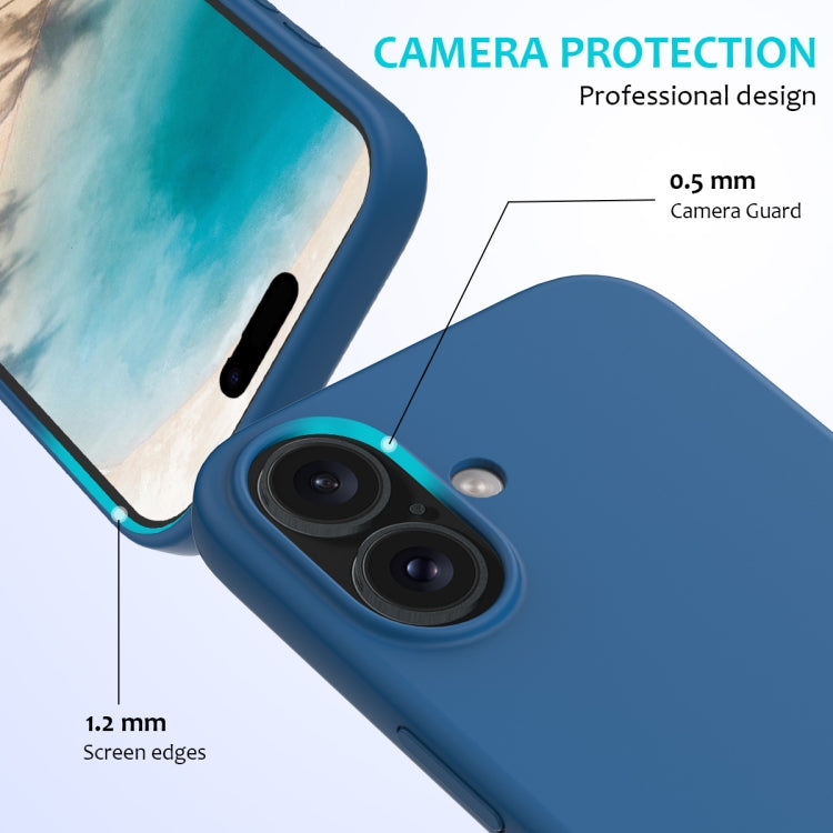 For iPhone 16 Plus Solid Color Silicone Phone Case(Cobalt Blue)