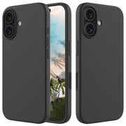 For iPhone 16 Plus Solid Color Silicone Phone Case(Black)