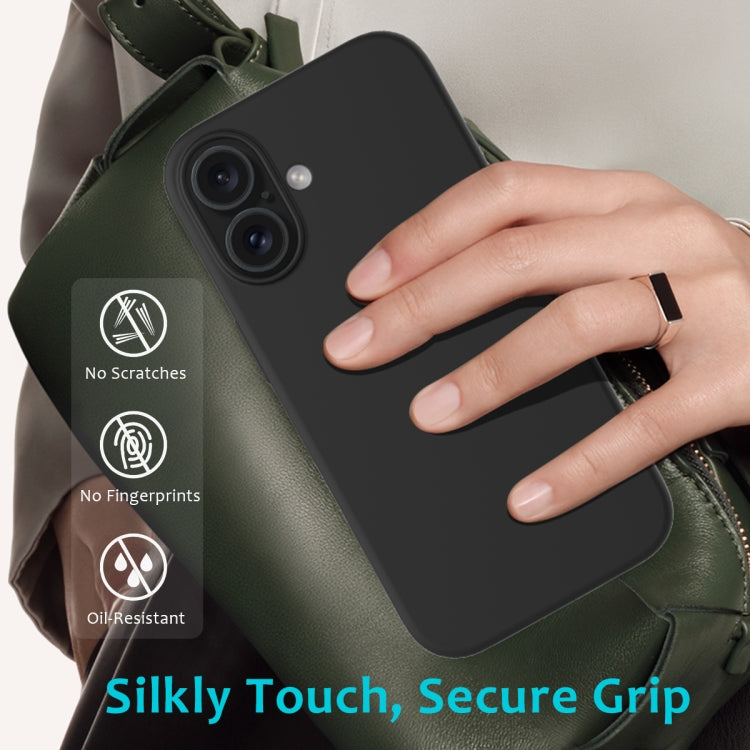 For iPhone 16 Plus Solid Color Silicone Phone Case(Black)