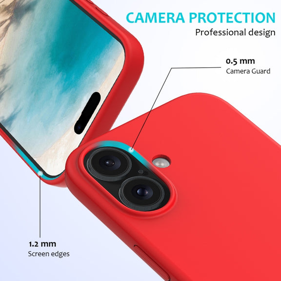 For iPhone 16 Plus Solid Color Silicone Phone Case(Red)