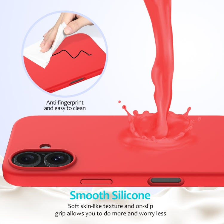 For iPhone 16 Plus Solid Color Silicone Phone Case(Red)