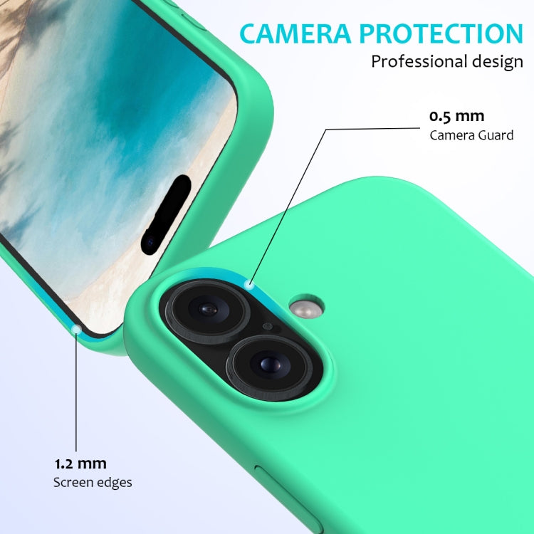 For iPhone 16 Plus Solid Color Silicone Phone Case(Green)