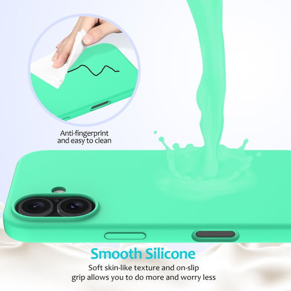 For iPhone 16 Plus Solid Color Silicone Phone Case(Green)