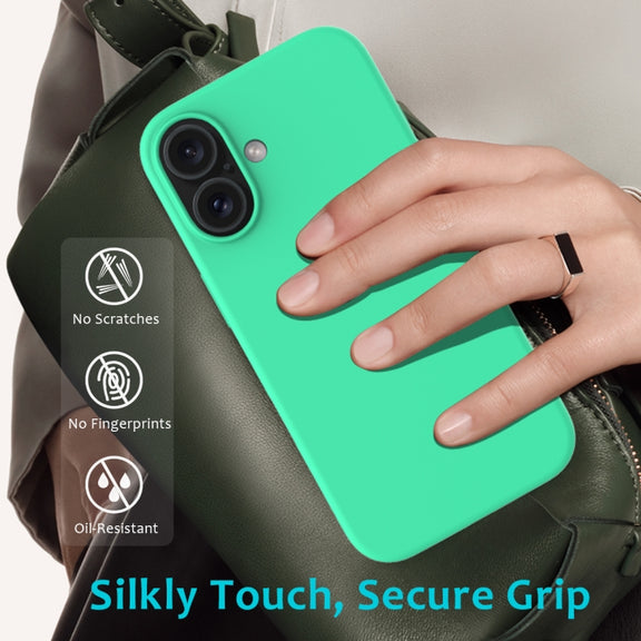 For iPhone 16 Plus Solid Color Silicone Phone Case(Green)