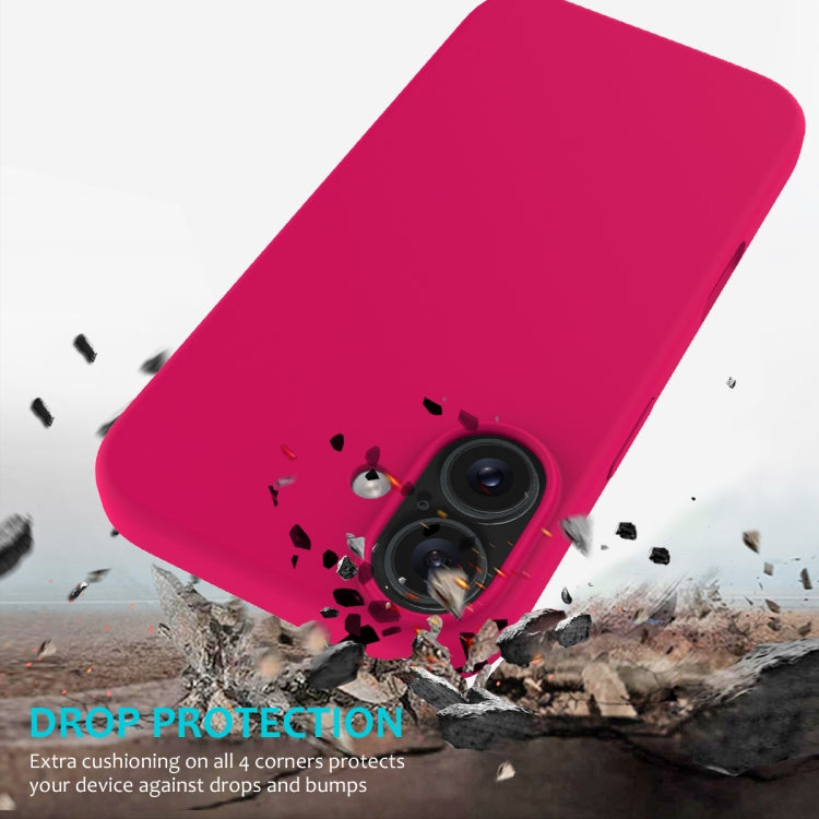For iPhone 16 Plus Solid Color Silicone Phone Case(Rose Red)