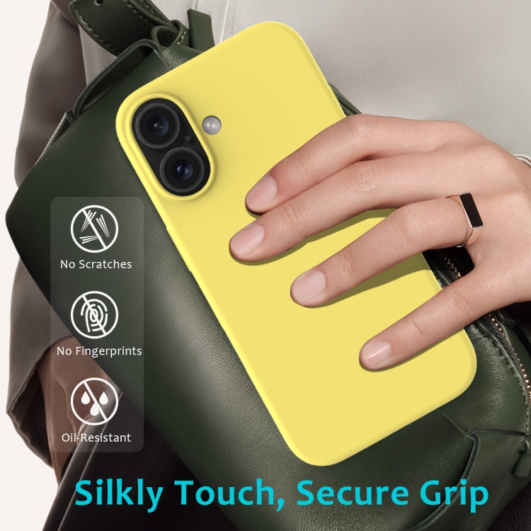 For iPhone 16 Plus Solid Color Silicone Phone Case(Lemon Yellow)