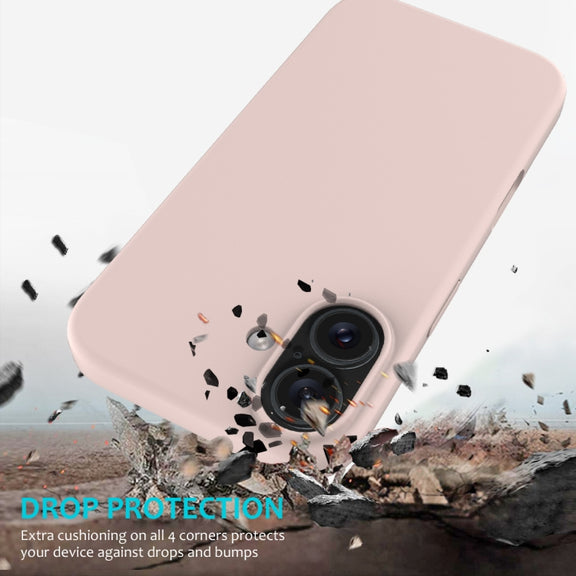 For iPhone 16 Plus Solid Color Silicone Phone Case(Sand Pink)