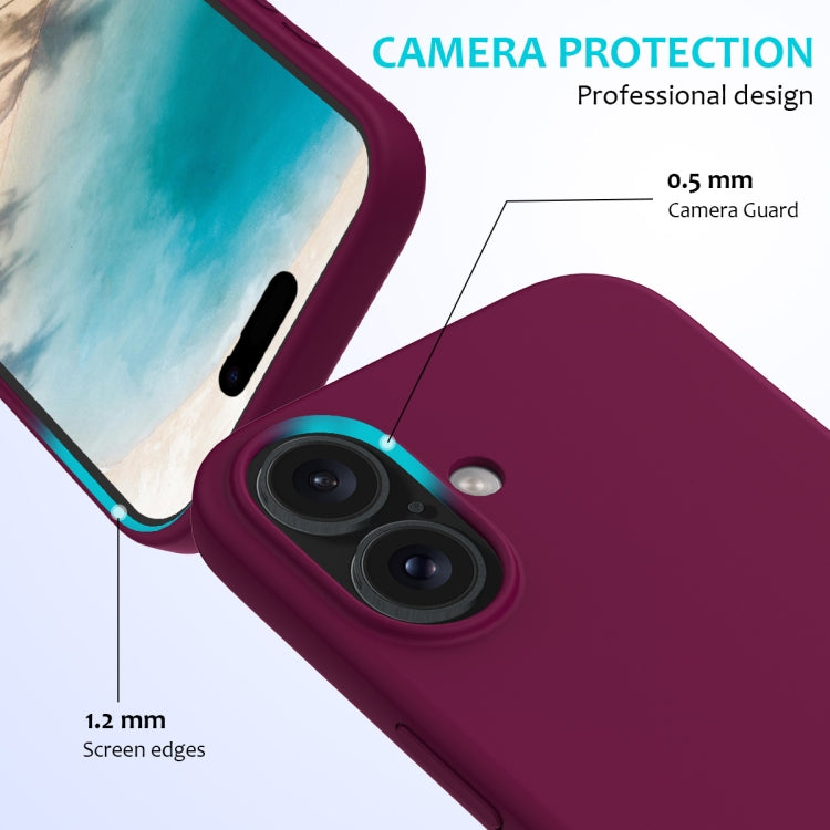 For iPhone 16 Plus Solid Color Silicone Phone Case(Violet)