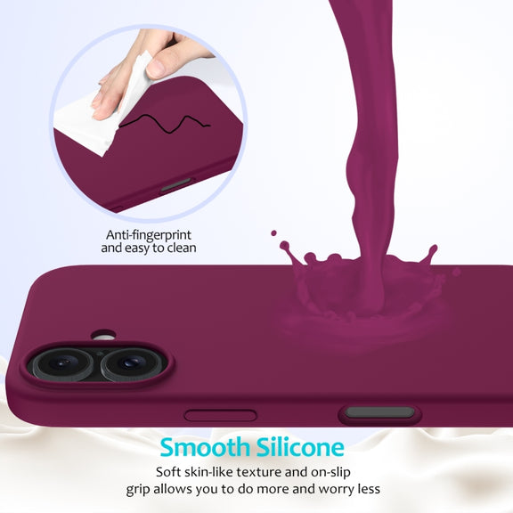 For iPhone 16 Plus Solid Color Silicone Phone Case(Violet)