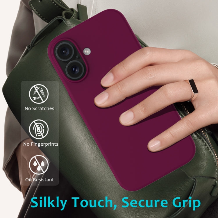For iPhone 16 Plus Solid Color Silicone Phone Case(Violet)