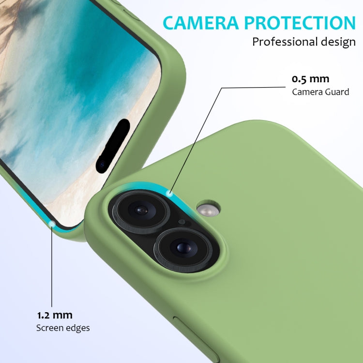 For iPhone 16 Solid Color Silicone Phone Case(Mint Green)