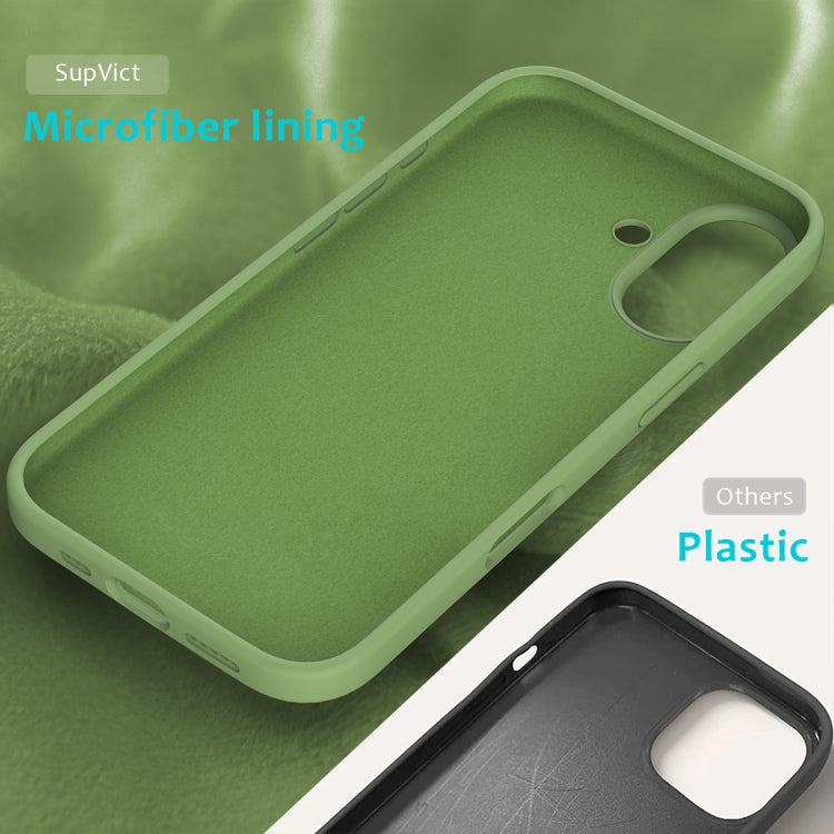 For iPhone 16 Solid Color Silicone Phone Case(Mint Green)