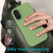For iPhone 16 Solid Color Silicone Phone Case(Mint Green)