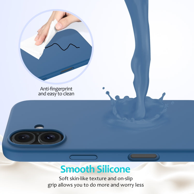 For iPhone 16 Solid Color Silicone Phone Case(Cobalt Blue)