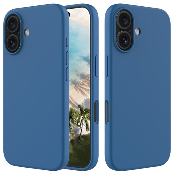 For iPhone 16 Solid Color Silicone Phone Case(Cobalt Blue)