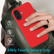 For iPhone 16 Solid Color Silicone Phone Case(Red)