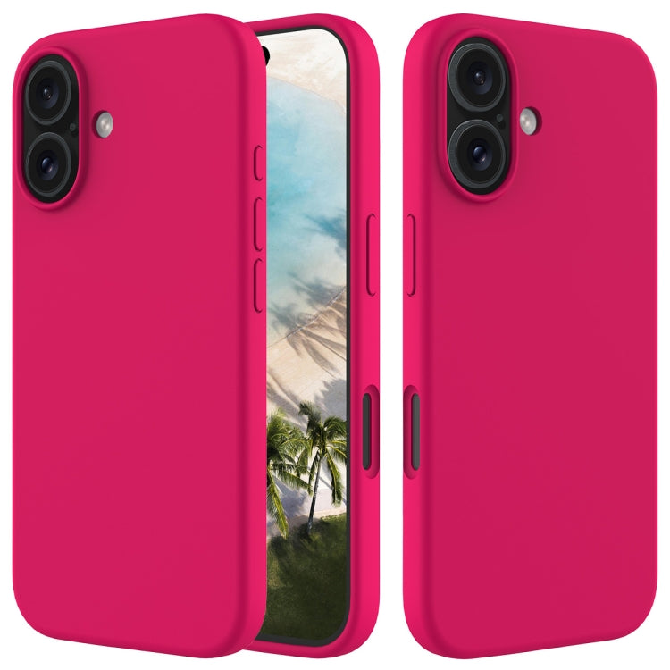 For iPhone 16 Solid Color Silicone Phone Case(Rose Red)
