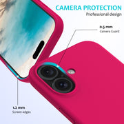 For iPhone 16 Solid Color Silicone Phone Case(Rose Red)