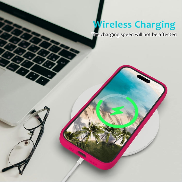For iPhone 16 Solid Color Silicone Phone Case(Rose Red)