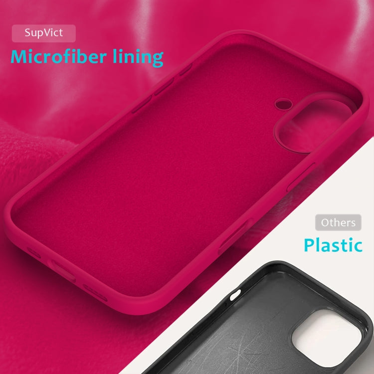 For iPhone 16 Solid Color Silicone Phone Case(Rose Red)