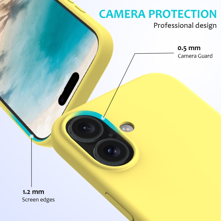 For iPhone 16 Solid Color Silicone Phone Case(Lemon Yellow)