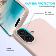 For iPhone 16 Solid Color Silicone Phone Case(Sand Pink)