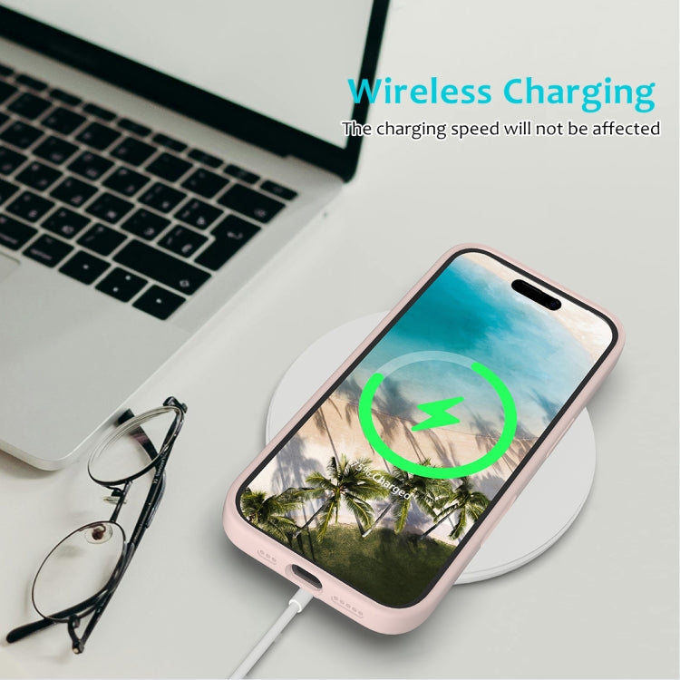 For iPhone 16 Solid Color Silicone Phone Case(Sand Pink)