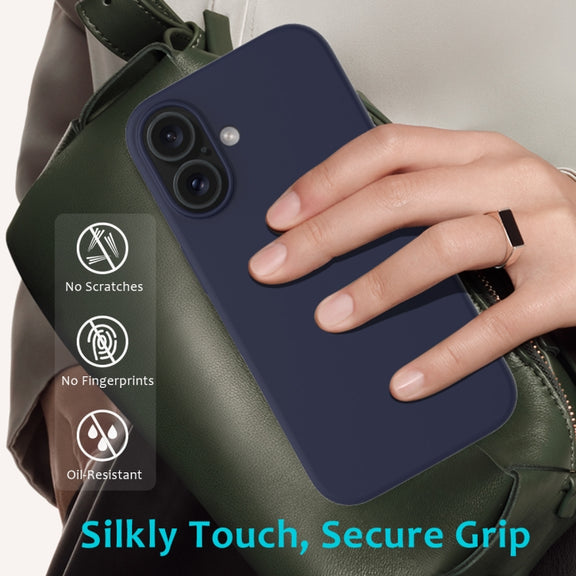 For iPhone 16 Solid Color Silicone Phone Case(Midnight Blue)