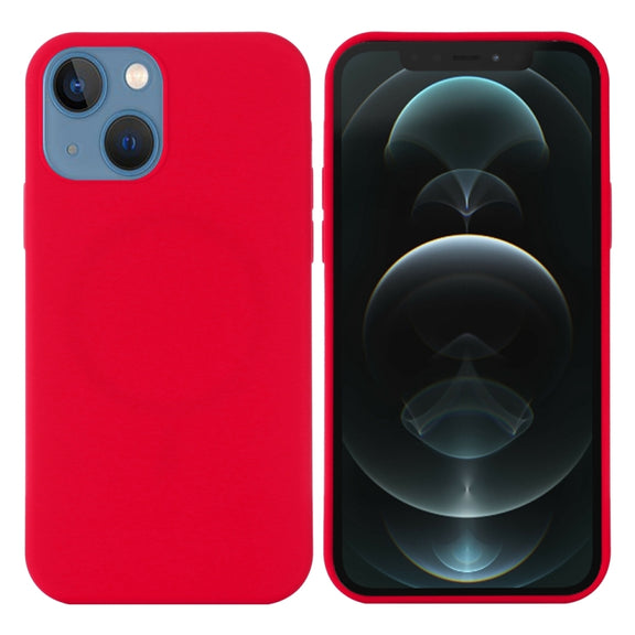 For iPhone 15 Plus Shockproof Silicone Magsafe Phone Case(Red)