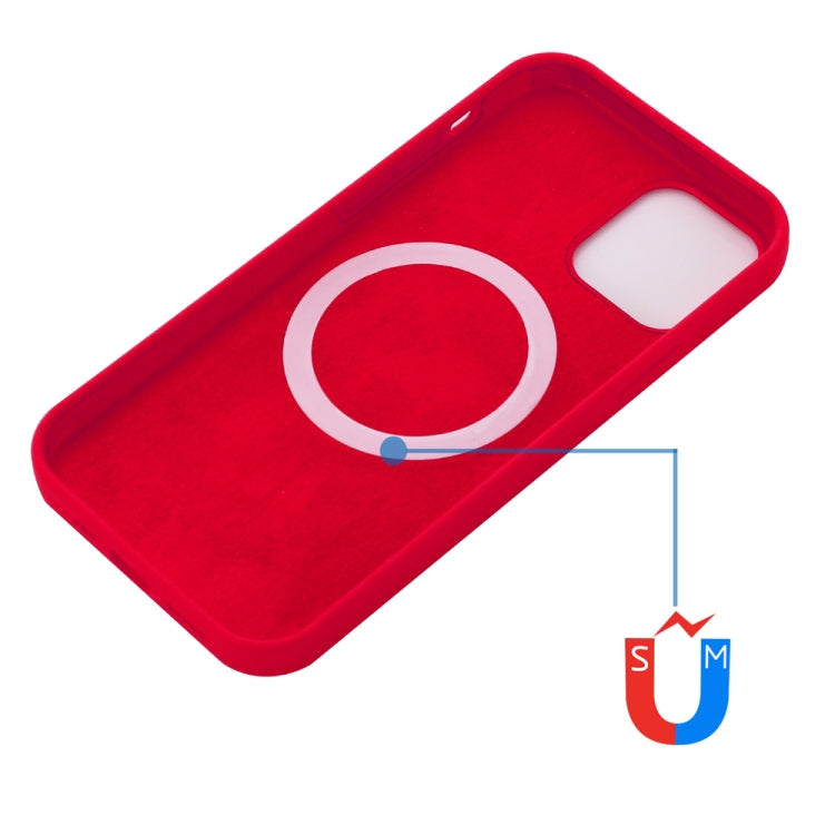 For iPhone 15 Plus Shockproof Silicone Magsafe Phone Case(Red)