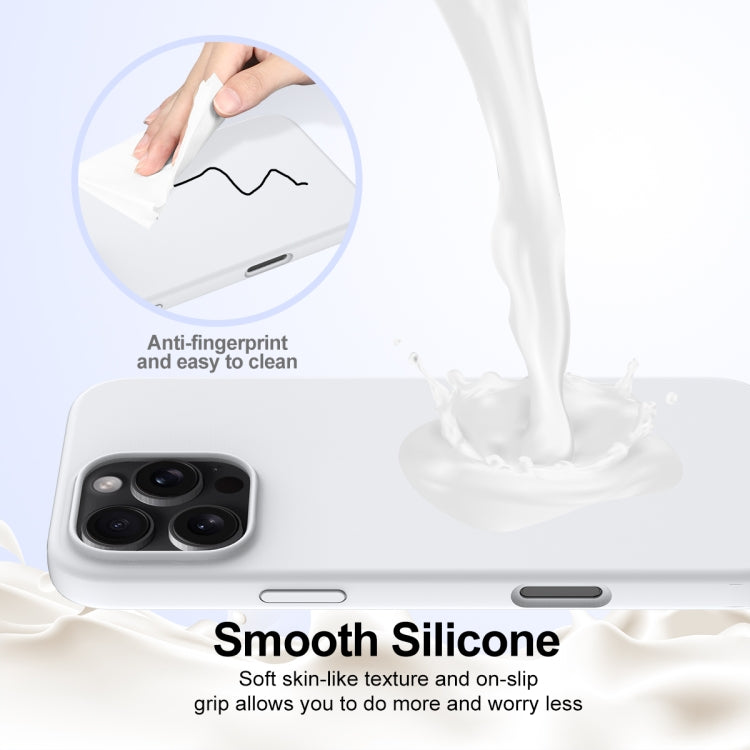 For iPhone 16 Pro Max Shockproof Silicone Magsafe Phone Case(White)
