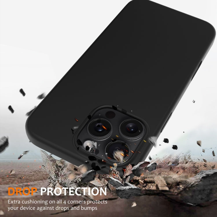 For iPhone 16 Pro Max Shockproof Silicone Magsafe Phone Case(Black)