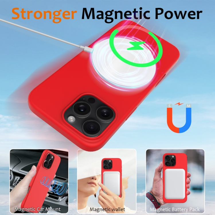 For iPhone 16 Pro Max Shockproof Silicone Magsafe Phone Case(Red)