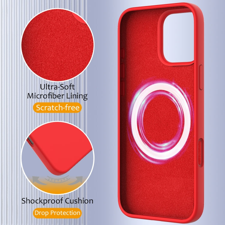 For iPhone 16 Pro Max Shockproof Silicone Magsafe Phone Case(Red)
